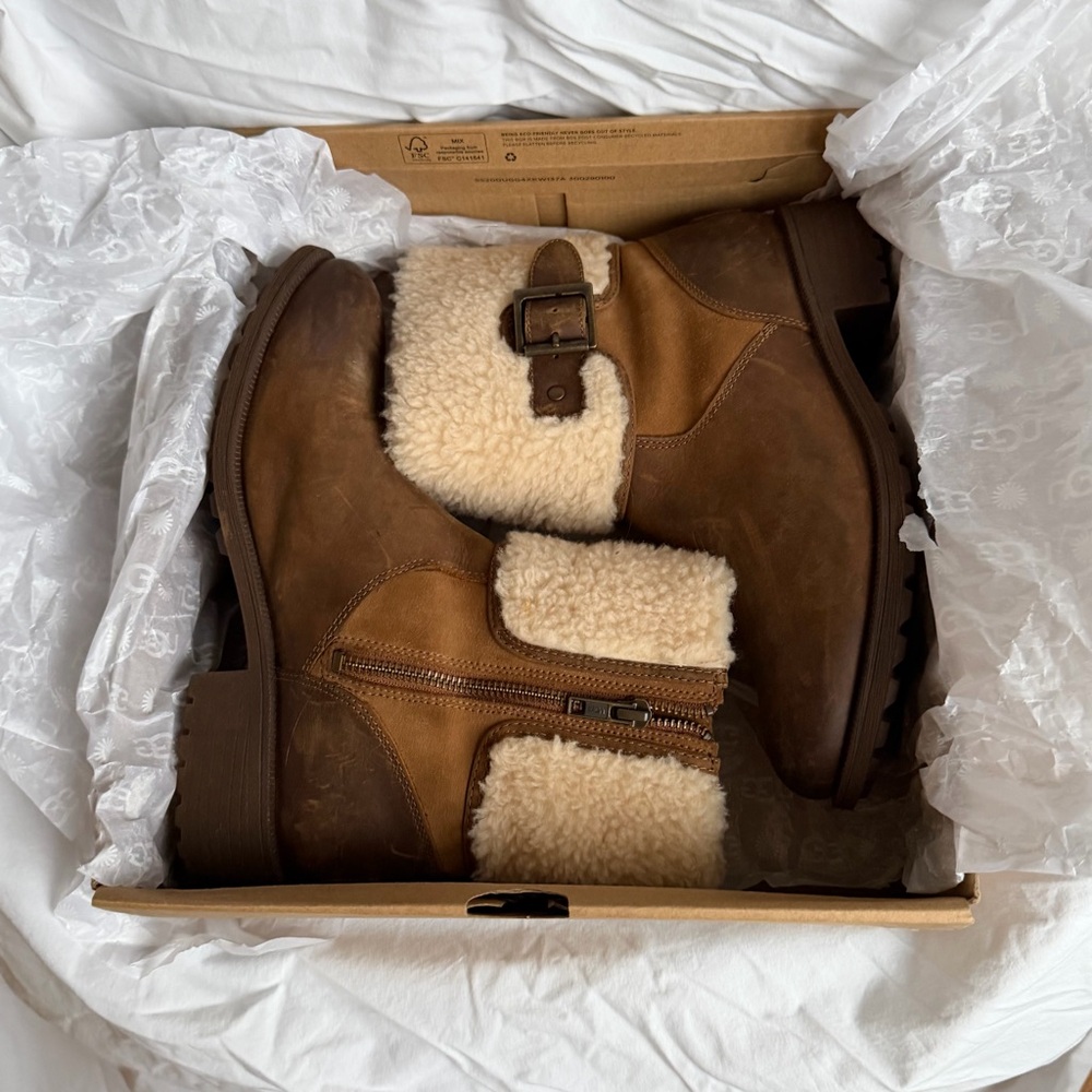 Ugg Elings Boot Size 8 Brown Shearling Ankle Boots